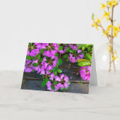 Rustic Pink Azaleas Kaart (Gele Bloem)