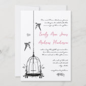 Rustic Pink Birdcage Roos Quartz Wedding Kaart (Voorkant)
