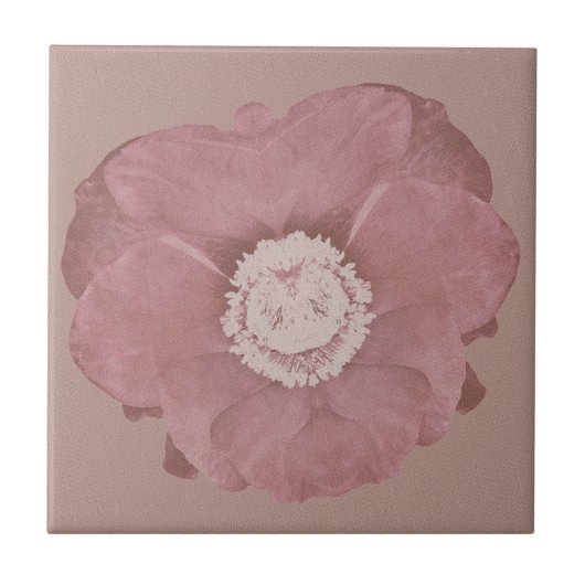 Rustic Pink Bloom Art Tegeltje (Voorkant)