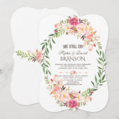 Rustic Pink Blush Floral Bloom WE DOEN NOG Kaart (Voorkant / Achterkant)