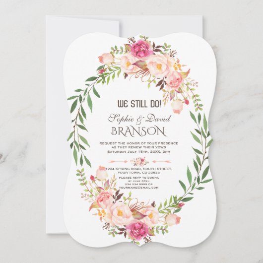 Rustic Pink Blush Floral Bloom WE DOEN NOG Kaart (Voorkant)