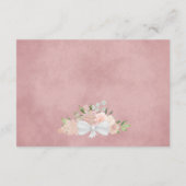 Rustic Pink Boho Floral Wedding Goed Informatiekaartje (Achterkant)