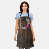 Rustic Pink Butterfly Aangepast Schort (Gedragen)