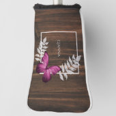 Rustic Pink Butterfly Golf Head Hoesje Golfheadcover (Draai 90)