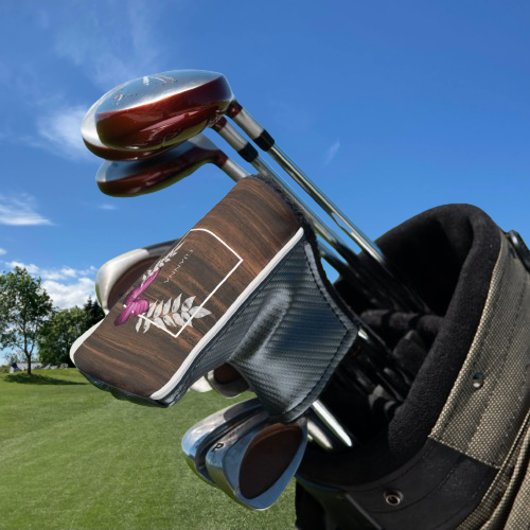 Rustic Pink Butterfly Golf Head Hoesje Golfheadcover