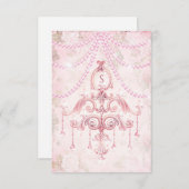 Rustic Pink  Chandelier Waterverf Monogram Bedankkaart (Voorkant / Achterkant)