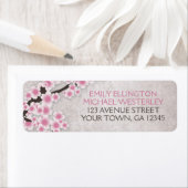 Rustic Pink Cherry Blossom Adresetiketten Etiket (Insitu)
