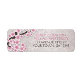 Rustic Pink Cherry Blossom Adresetiketten Etiket (Voorkant)