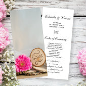 Rustic Pink Daisy Woodland Wedding Programme Programma
