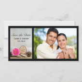 Rustic Pink Daisy Woodland Wedding Save the Date (Voorkant)