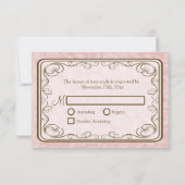 Rustic Pink Damask met Mason Jar RSVP (Achterkant)
