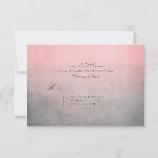 Rustic Pink en Gray Bohemian Wedding RSVP Kaartje (Voorkant)