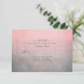 Rustic Pink en Gray Bohemian Wedding RSVP Kaartje (Staand voorkant)
