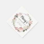 Rustic Pink Floral 80e verjaardag Servet (Hoek)