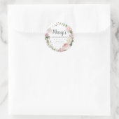 Rustic Pink Floral 80th Birthday Hartelijk dank Ronde Sticker (Tas)