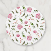 Rustic Pink Floral Baby shower Bedankjes Labels (Achterkant)