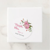 Rustic Pink Floral Baby shower Bedankjes Labels (In situ)