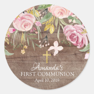 Rustic Pink Floral First Heilige Communist Sticker