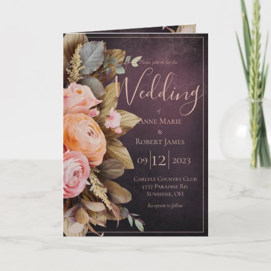 Rustic Pink Floral Greenery Eucalyptus Wedding (Voorkant)