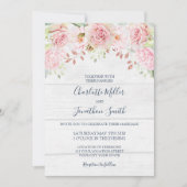 Rustic Pink Floral Spring Wedding Invitations (Devant)