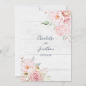 Rustic Pink Floral Spring Wedding Invitations (Dos)
