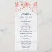Rustic Pink Floral Spring Wedding Program Programma (Voorkant)