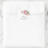 Rustic Pink Floral Vrijgezellenfeest Favor Ronde Sticker (Tas)