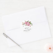 Rustic Pink Floral Vrijgezellenfeest Favor Ronde Sticker (Envelop)
