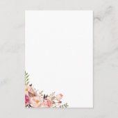 Rustic Pink Floral Wedding Accommodards Informatiekaartje (Achterkant)