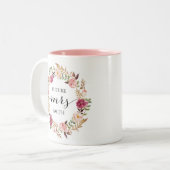 Rustic Pink Floral Wedding Planning Mrs Coffee Mok (Voorkant links)