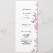 Rustic Pink Flowers Waterverf Handbeschilderd Programma (Voorkant)