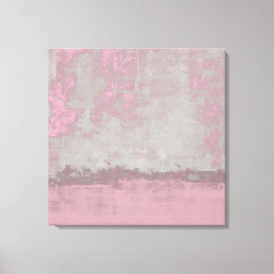 Rustic Pink Grey Mallow Abstract Art Nr42 Canvas Afdruk