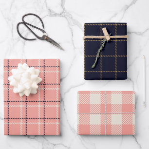 Rustic Pink Holiday Pset en Tweed Inpakpapier Vel