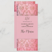 RUSTIC PINK - Kaart van het WeddenMenu (Voorkant / Achterkant)