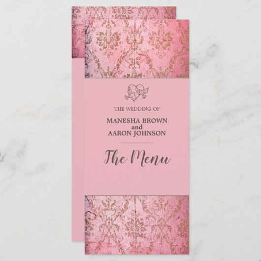 RUSTIC PINK - Kaart van het WeddenMenu (Voorkant / Achterkant)