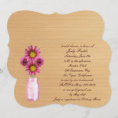 Rustic Pink Mason Jar Bridal Shower Kaart (Voorkant / Achterkant)