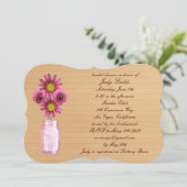 Rustic Pink Mason Jar Bridal Shower Kaart (Staand voorkant)