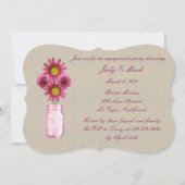 Rustic Pink Mason Jar Invitation de la partie d'en (Devant)