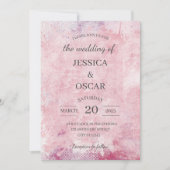 Rustic Pink Minimal Wedding Kaart (Voorkant)
