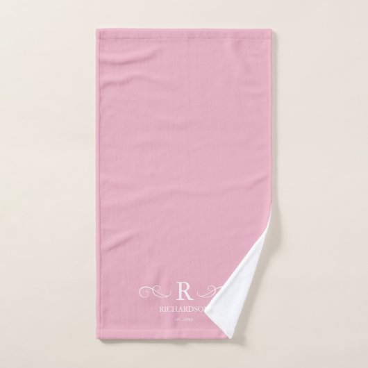 Rustic Pink Monogram Handdoek (Handdoek)