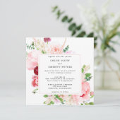 Rustic Pink Pony Floral Wedding Kaart (Staand voorkant)