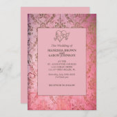Rustic Pink - Wedding Invite Kaart (Voorkant / Achterkant)