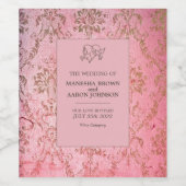 RUSTIC PINK - Wijnlabel voor weddenschappen Wijn Etiket (Enkel label)