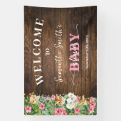 Rustic Pink Wild Safari Welcome Baby Shower Banner (Verticaal)