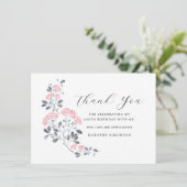 Rustic Pink Wildflower 100th Birthday Hartelijk da (Staand voorkant)