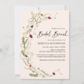 Rustic Pink Wildflower Bridal Brunch Kaart (Voorkant)