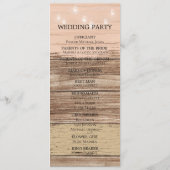 Rustic Pink Wood and Lantern Wedding Programma (Achterkant)