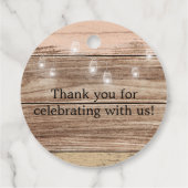 Rustic Pink Wood en Lantern Bedankjes Labels (Achterkant)
