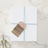 Rustic Pink Wood en Lantern Cadeaulabel (Met Touw)