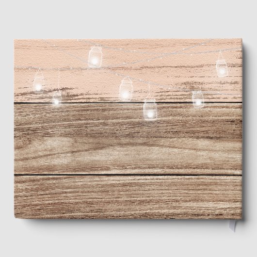 Rustic Pink Wood en Lantern Gastenboek (Achterkant)